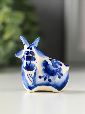 Фигурка фарфор «Коза малая», 4.5 см, гжель
