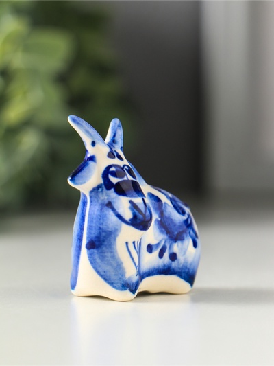 Фигурка фарфор «Коза малая», 4.5 см, гжель