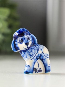 Фигурка фарфор «Овечка Няша», 4.8 см, гжель