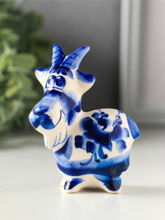 Сувенир Козлик Паша 8,5см, гжель