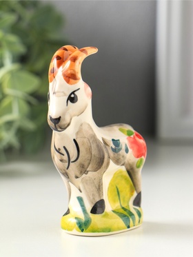 Фигурка фарфор «Козёл Гор», 9 см, гжель, цветная