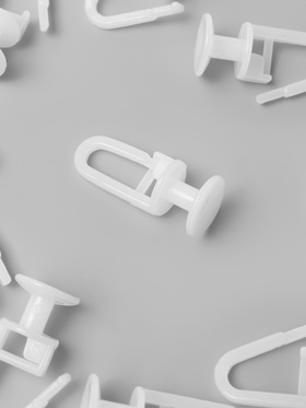 Крючок для штор, гвоздик с замком, 100 шт., d=12×25×12 мм, белый