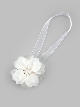 Подхват для штор, на ленте, пара, d=6×26 см, белый