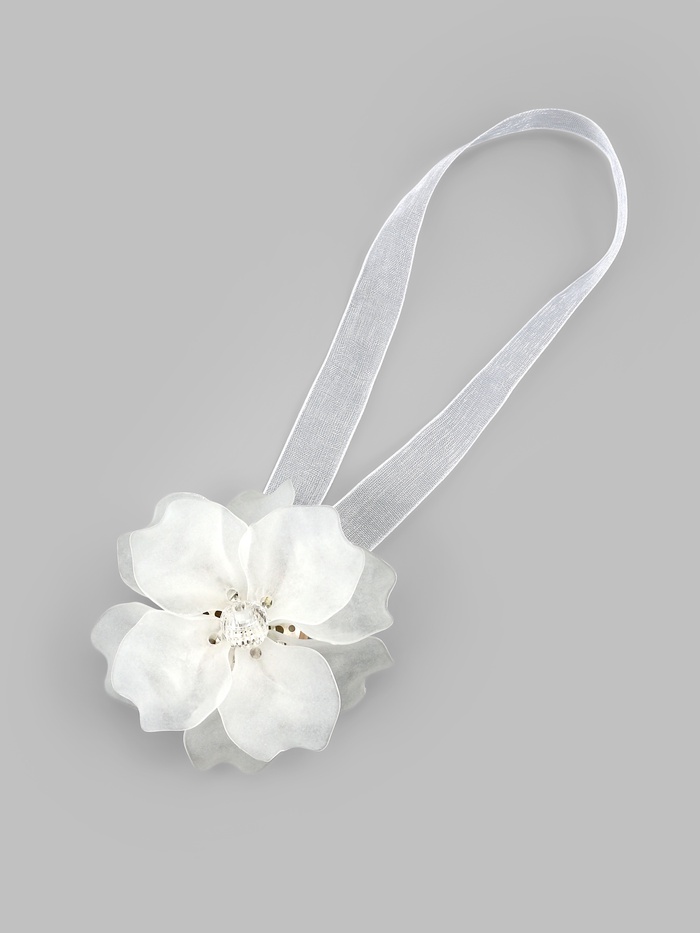 Подхват для штор, на ленте, пара, d=6×26 см, белый