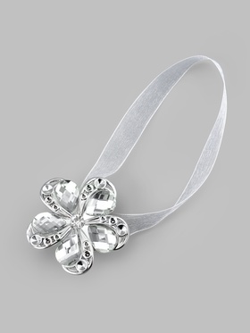 Подхват для штор, на ленте, пара, d=5.5 см, белый