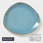 УЦЕНКА Блюдо для подачи Magistro "Церера" 21х18,5х2,2 см, цвет голубой - Фото 1