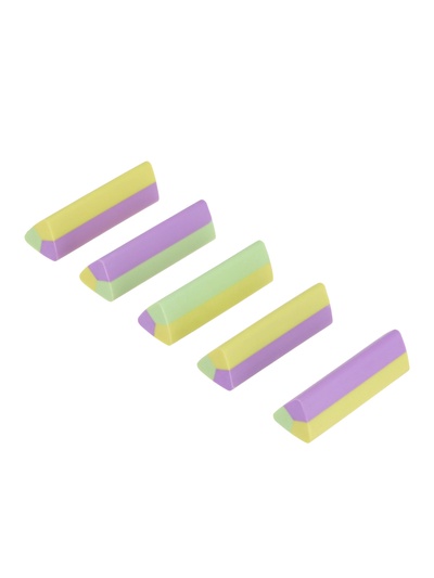 Набор ластиков 5 штук треугольных цветных, в коробке