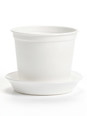 Горшок для цветов с поддоном 0,8 л, Белый