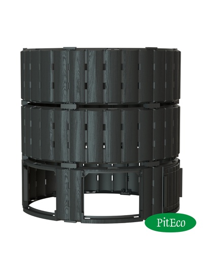 Компостер садовый Piteco, пластиковый, 1000 л, 108×108×110 см, чёрный