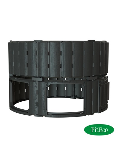 Компостер садовый Piteco, пластиковый, 670 л, 108×108×73 см, чёрный