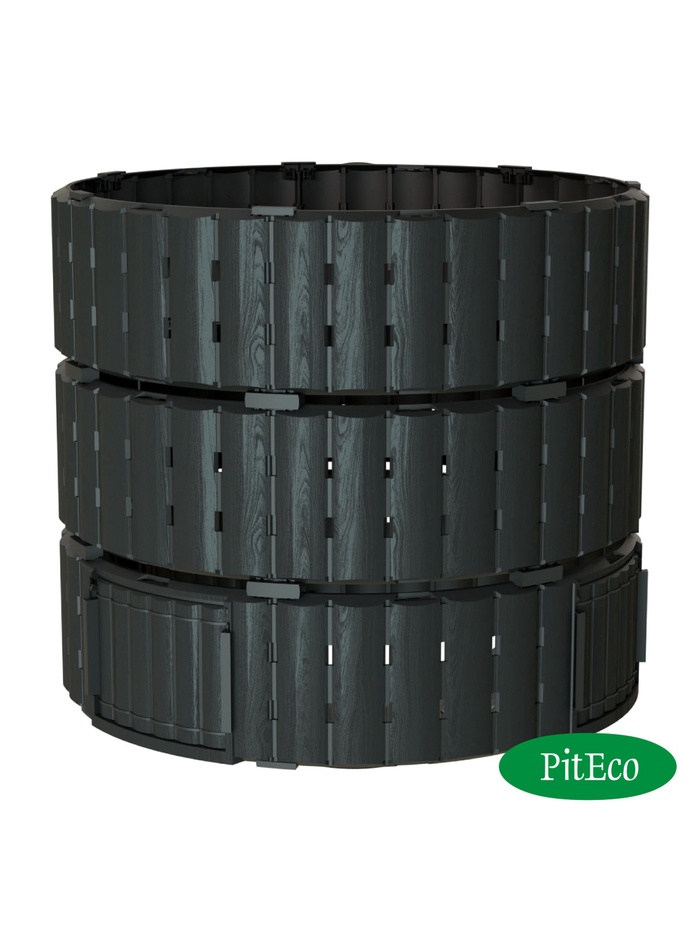 Компостер Piteco 1350л круглый чёрный, K11135