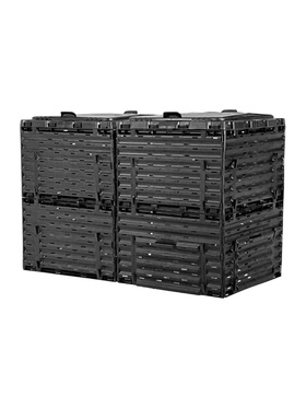 Компостер садовый Piteco, с крышкой, пластиковый, 600 л, 120×60×80 см, чёрный