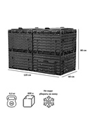 Компостер Piteco с крышкой 600л чёрный - Фото 4