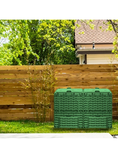 Компостер садовый Piteco, с крышкой, пластиковый, 600 л, 120×60×80 см, зелёный