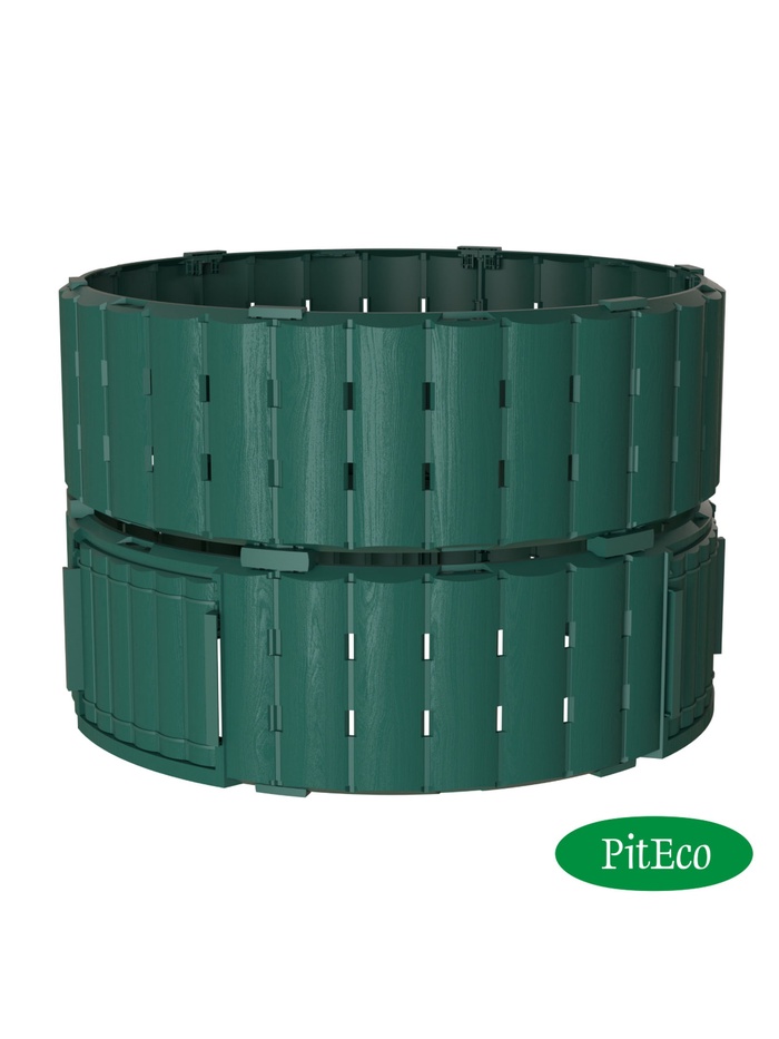Компостер садовый Piteco, пластиковый, 670 л, 108×108×73 см, зелёный - Фото 1