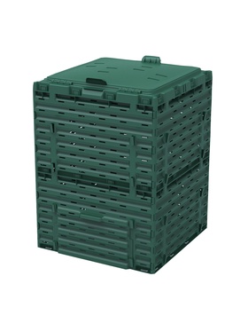 Компостер садовый Piteco, с крышкой, пластиковый, 300 л, 60×60×80 см, зелёный