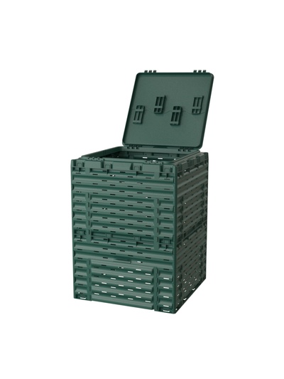 Компостер садовый Piteco, с крышкой, пластиковый, 300 л, 60×60×80 см, зелёный