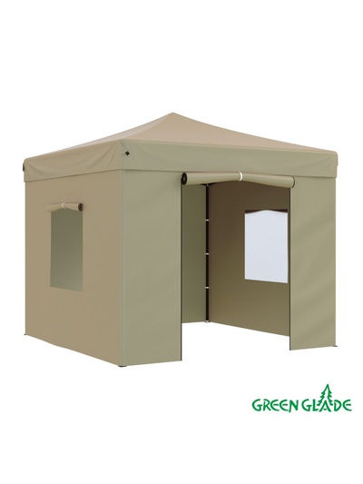Тент-шатёр садовый Green Glade 3101, 3×3×3 м, полиэстер, стальной каркас, бежевый