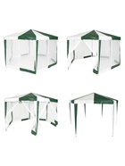 Тент-шатёр садовый Green Glade 1001, 2×2×2.6 м, с москитной сеткой, полиэтилен, металлический каркас, бело-зелёный - Фото 7