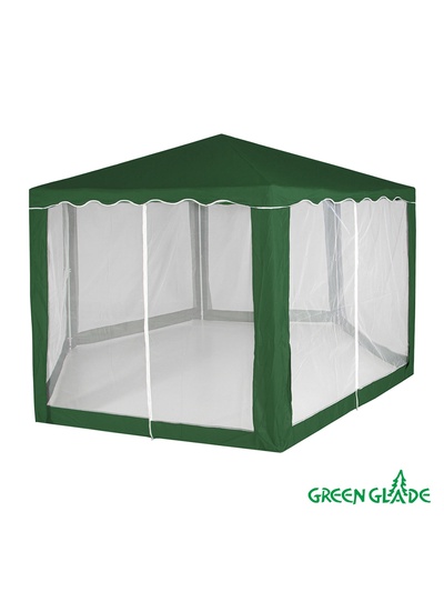 Тент-шатёр садовый Green Glade 1003, 2×2×2.6 м, с москитной сеткой, полиэстер, металлический каркас, зелёный