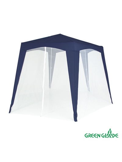 Тент-шатёр садовый Green Glade 10061, 2×2×2.6 м, с москитной сеткой, полиэстер, металлический каркас, синий