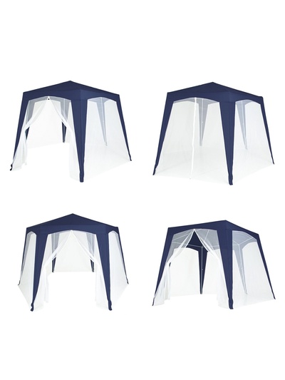 Тент-шатёр садовый Green Glade 10061, 2×2×2.6 м, с москитной сеткой, полиэстер, металлический каркас, синий