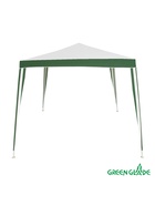 Тент-шатёр садовый Green Glade 1017, 3×3×2.37 м, полиэстер, металлический каркас, бело-зелёный - Фото 1