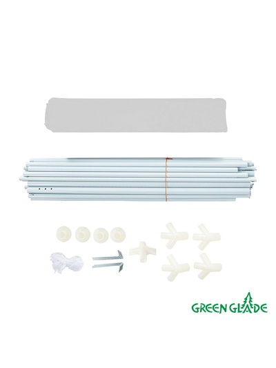 Тент-шатёр садовый Green Glade 1017, 3×3×2.37 м, полиэстер, металлический каркас, бело-зелёный