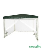 Тент-шатёр садовый Green Glade 1028, 3×3×2.5 м, с москитной сеткой, полиэтилен, металлический каркас, зелёный - Фото 1