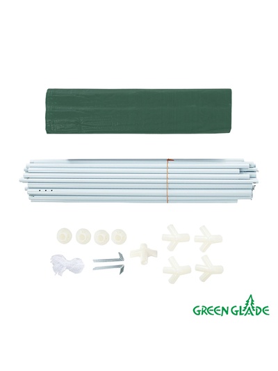 Тент-шатёр садовый Green Glade 1028, 3×3×2.5 м, с москитной сеткой, полиэтилен, металлический каркас, зелёный