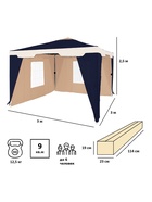 Тент-шатёр садовый Green Glade 1031, 3×3×2.5 м, полиэстер, металлический каркас, синий - Фото 8