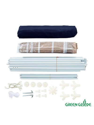 Тент-шатёр садовый Green Glade 1031, 3×3×2.5 м, полиэстер, металлический каркас, синий