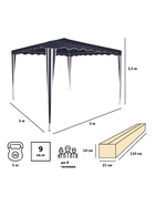 Тент-шатёр садовый Green Glade 1032, 3×3×2.5 м, полиэстер, металлический каркас, синий - Фото 5