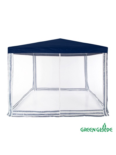 Тент-шатёр садовый Green Glade 1033, 3×3×2.5 м, с москитной сеткой, полиэтилен, металлический каркас, синий