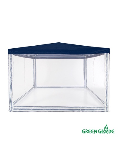 Тент-шатёр садовый Green Glade 1033, 3×3×2.5 м, с москитной сеткой, полиэтилен, металлический каркас, синий