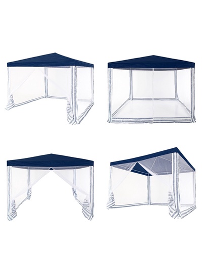 Тент-шатёр садовый Green Glade 1033, 3×3×2.5 м, с москитной сеткой, полиэтилен, металлический каркас, синий