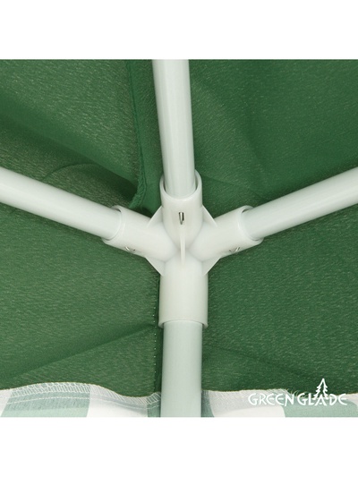 Тент-шатёр садовый Green Glade 1036, 3×3×2.5 м, с москитной сеткой, полиэстер, металлический каркас, зелёный