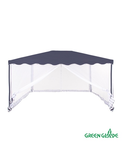 Тент-шатёр садовый Green Glade 1038, 3×4×2.45 м, с москитной сеткой, полиэстер, металлический каркас, синий