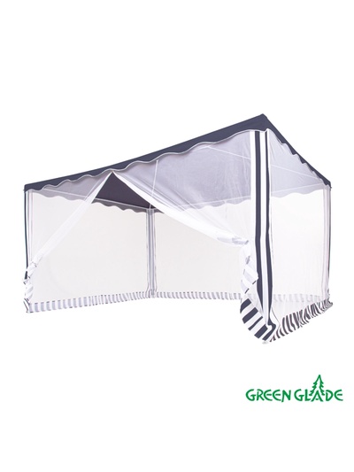 Тент-шатёр садовый Green Glade 1038, 3×4×2.45 м, с москитной сеткой, полиэстер, металлический каркас, синий