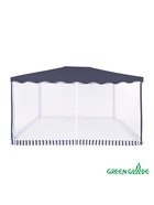 Тент-шатёр садовый Green Glade 1038, 3×4×2.45 м, с москитной сеткой, полиэстер, металлический каркас, синий - Фото 3