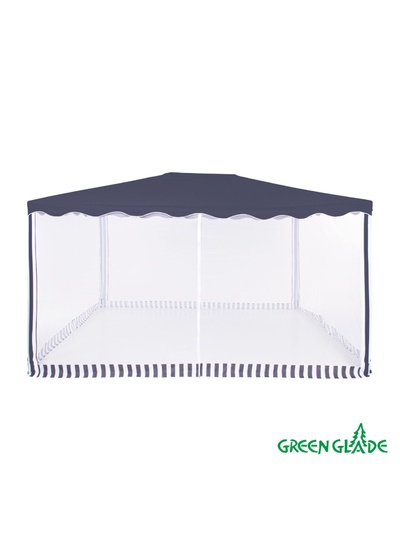 Тент-шатёр садовый Green Glade 1038, 3×4×2.45 м, с москитной сеткой, полиэстер, металлический каркас, синий