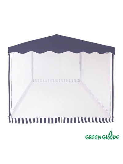 Тент-шатёр садовый Green Glade 1038, 3×4×2.45 м, с москитной сеткой, полиэстер, металлический каркас, синий