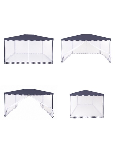 Тент-шатёр садовый Green Glade 1038, 3×4×2.45 м, с москитной сеткой, полиэстер, металлический каркас, синий
