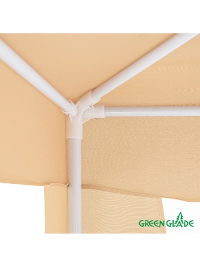 Тент-шатёр садовый Green Glade 1040, 3×3×2.5 м, с москитной сеткой, полиэстер, металлический каркас, бежевый