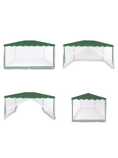 Тент-шатёр садовый Green Glade 1044, 3×4×2.5 м, с москитной сеткой, полиэстер, металлический каркас, зелёный