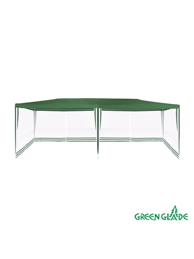 Тент-шатёр садовый Green Glade 1056, 3×6×2.5 м, с москитной сеткой, полиэстер, металлический каркас, зелёный