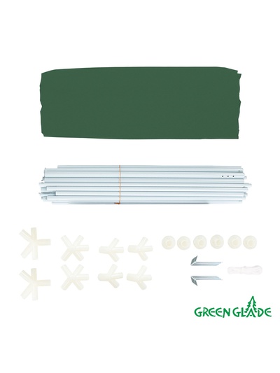 Тент-шатёр садовый Green Glade 1056, 3×6×2.5 м, с москитной сеткой, полиэстер, металлический каркас, зелёный