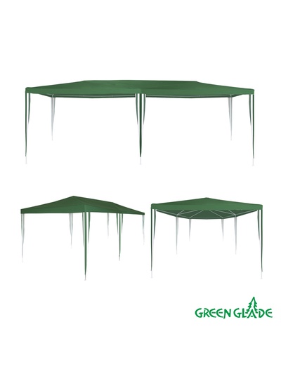 Тент-шатёр садовый Green Glade 1057, 3×6×2.5 м, полиэстер, металлический каркас, зелёный