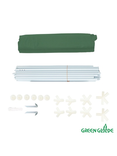 Тент-шатёр садовый Green Glade 1057, 3×6×2.5 м, полиэстер, металлический каркас, зелёный