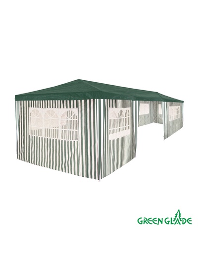 Тент-шатёр садовый Green Glade 1070, 3×9×2.5 м, полиэтилен, металлический каркас, зелёный